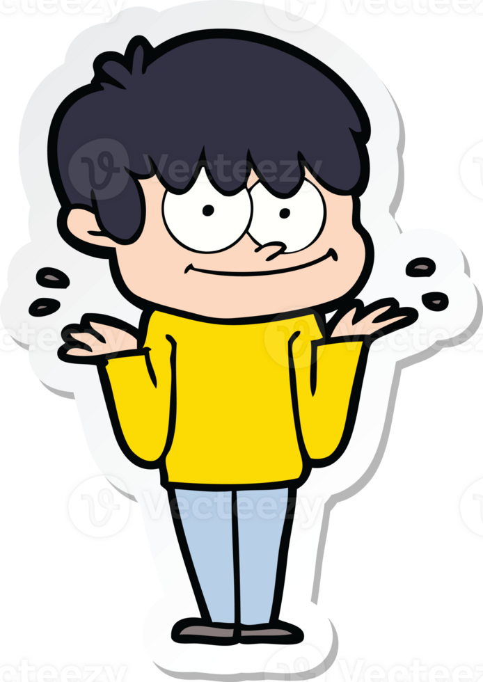 sticker of a happy cartoon man png