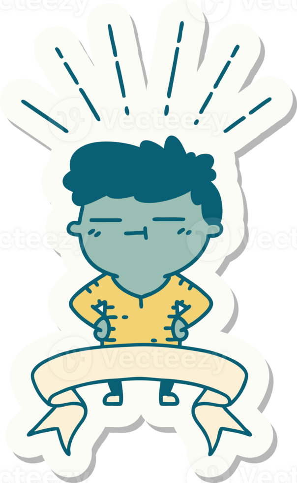 sticker of tattoo style happy man png