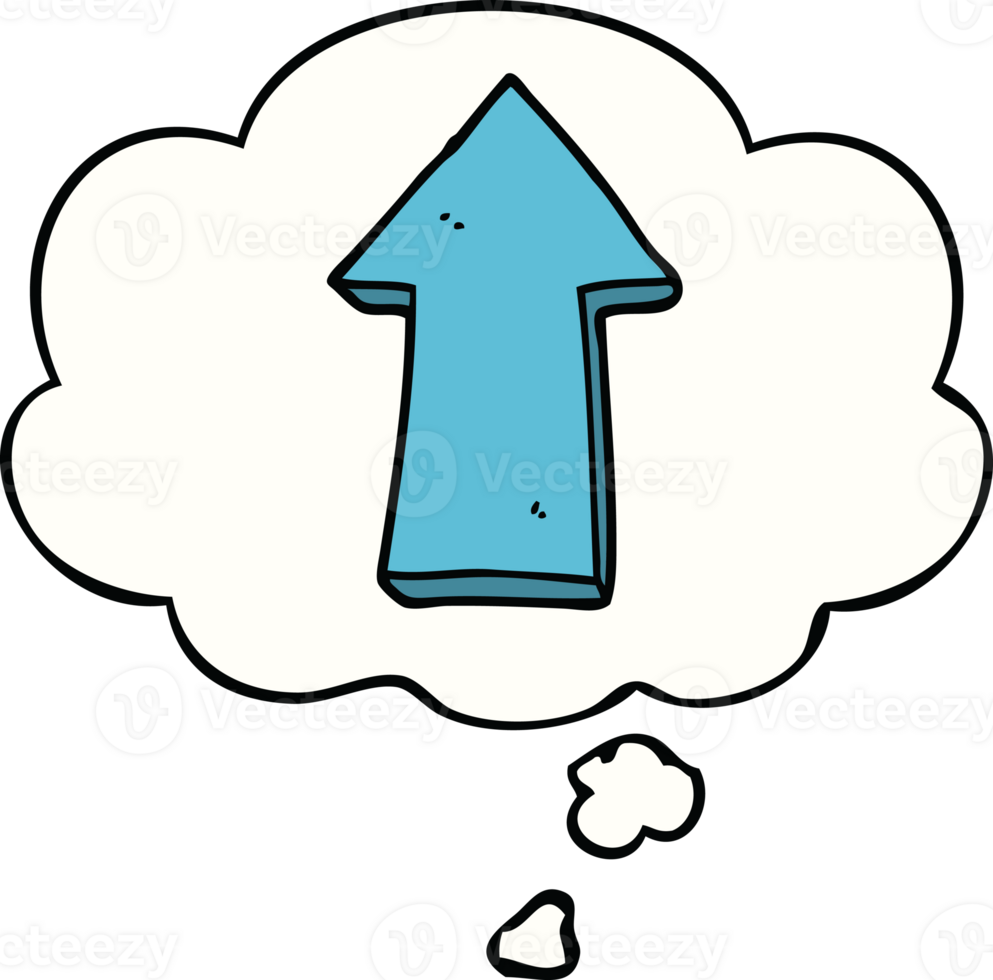 cartoon arrow and thought bubble png