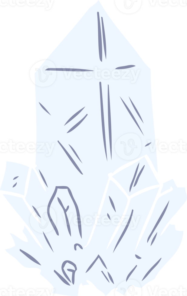 flat color style cartoon quartz crystal png