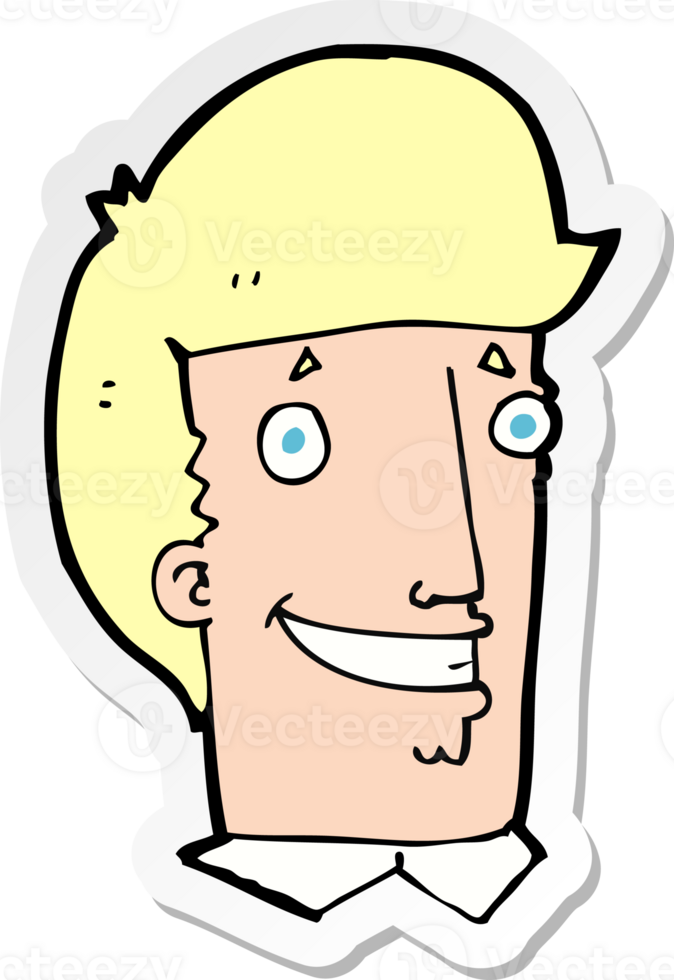 sticker of a cartoon happy man png