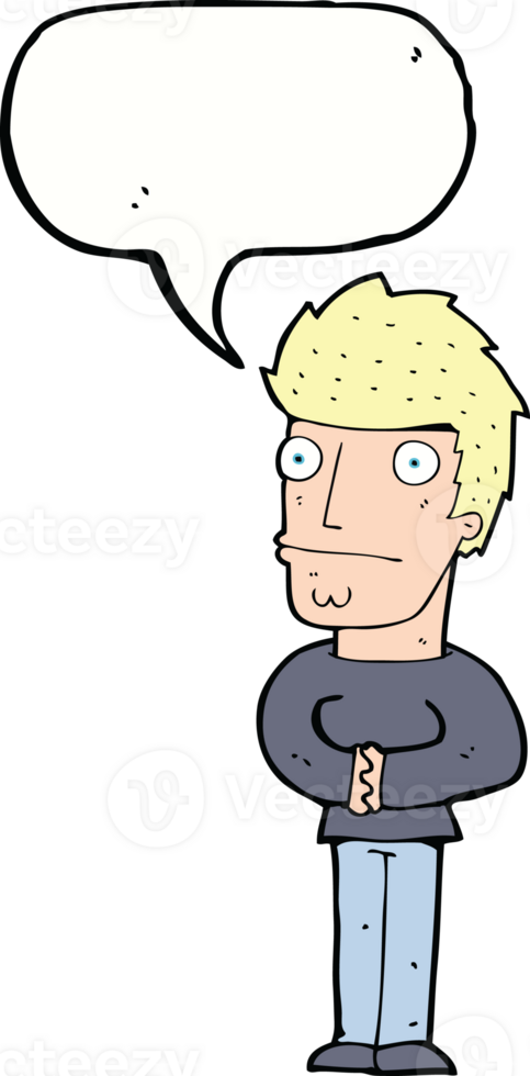 cartoon worried man with speech bubble png