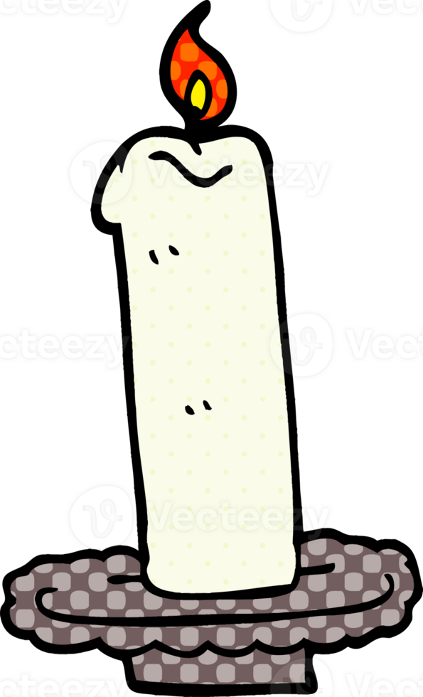 cartoon doodle burning candle png