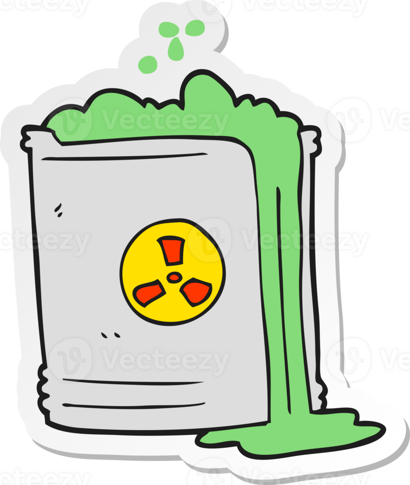 sticker of a cartoon radioactive waste png