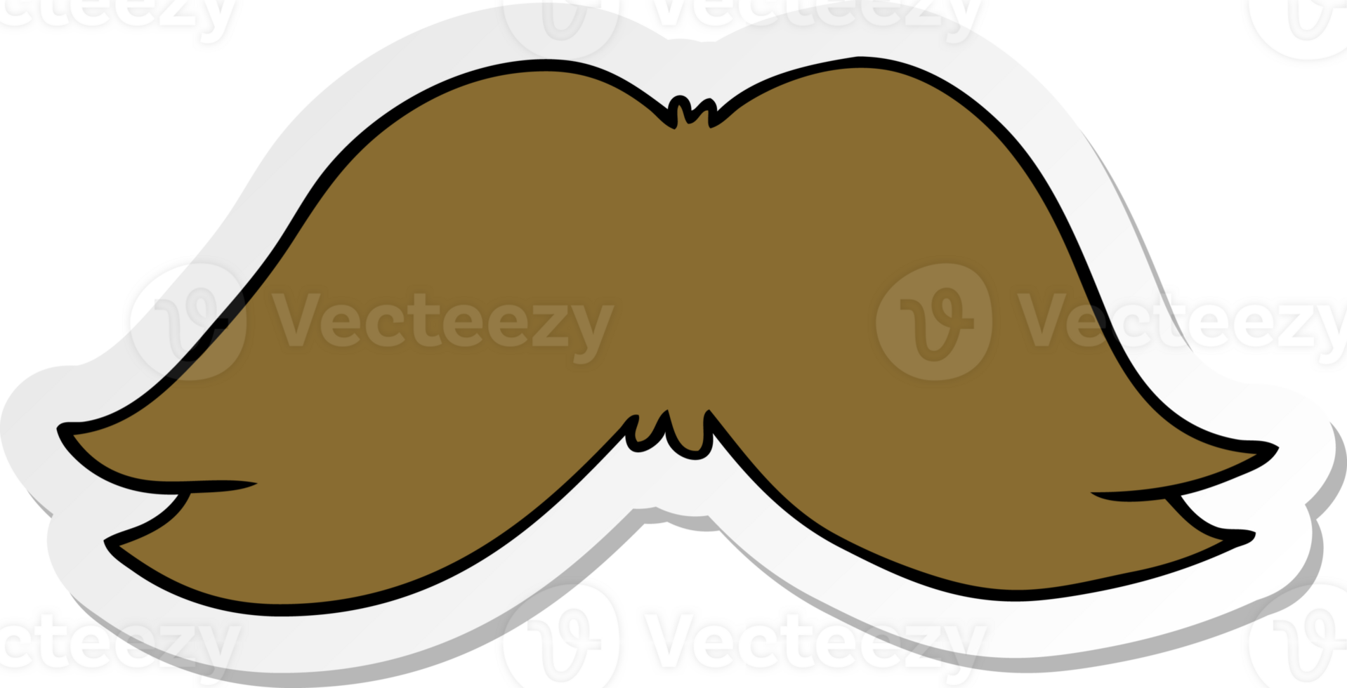 klistermärke tecknad doodle av en mans mustasch png