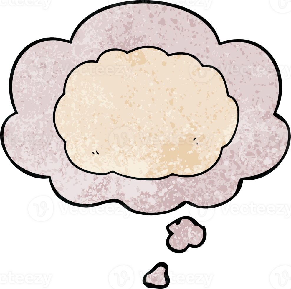 cartoon cloud and thought bubble in grunge texture pattern style png