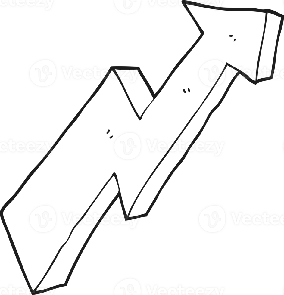 black and white cartoon arrow up trend png