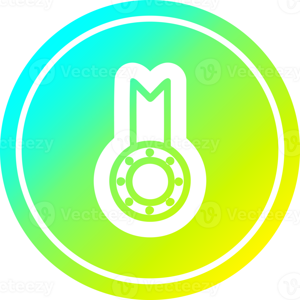 medal award circular in cold gradient spectrum png