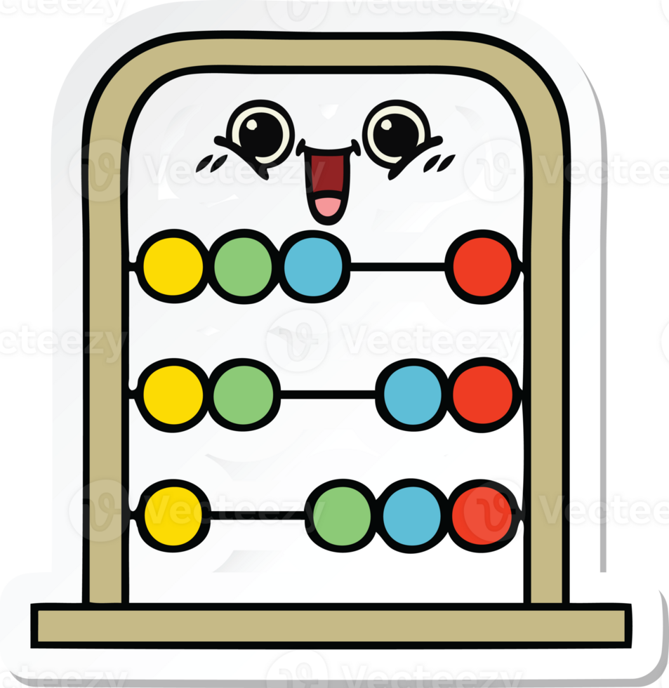 sticker of a cute cartoon abacus png