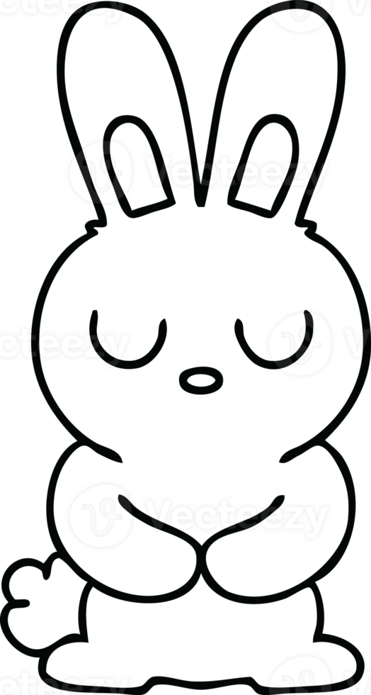quirky line drawing cartoon rabbit png
