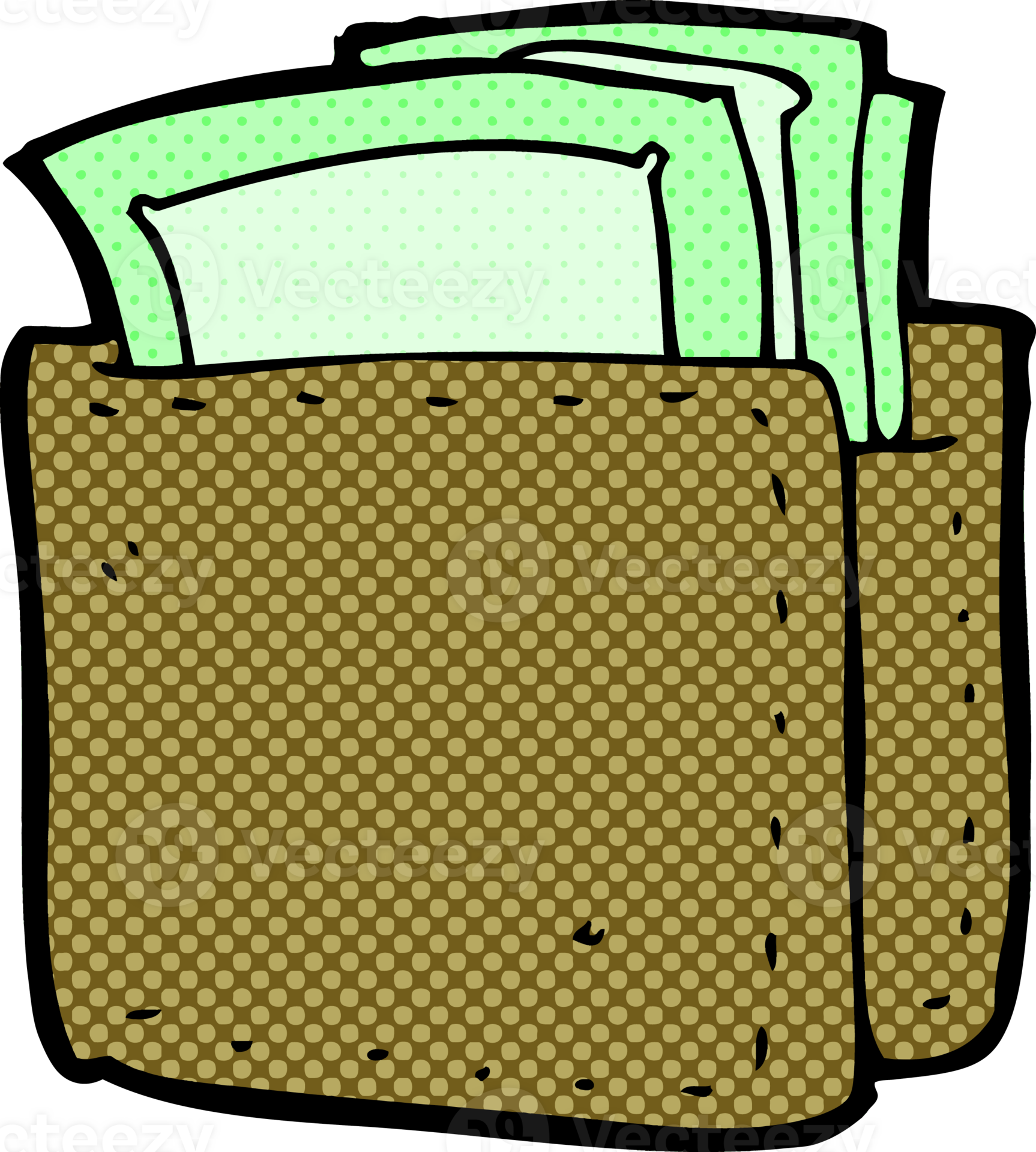 cartoon wallet full of cash 39929442 PNG