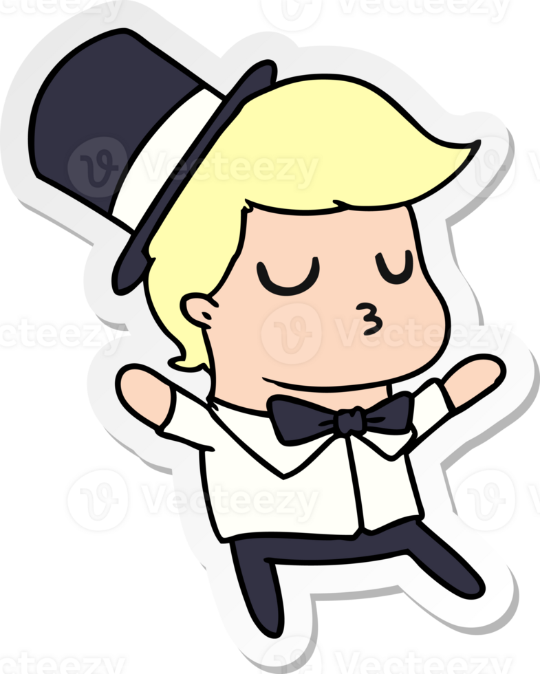 sticker cartoon of kawaii cute prom boy png