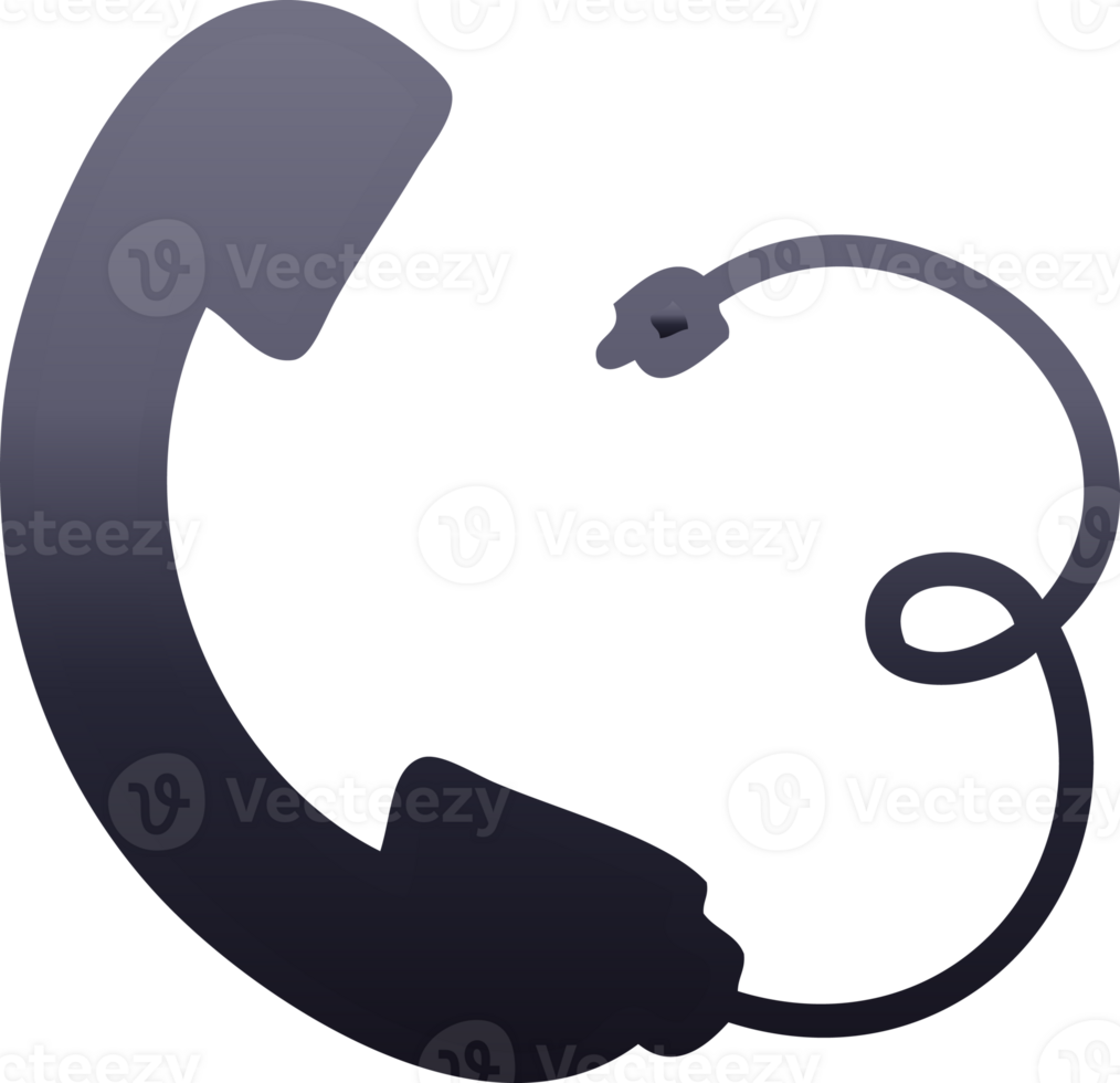 gradient shaded cartoon telephone receiver png