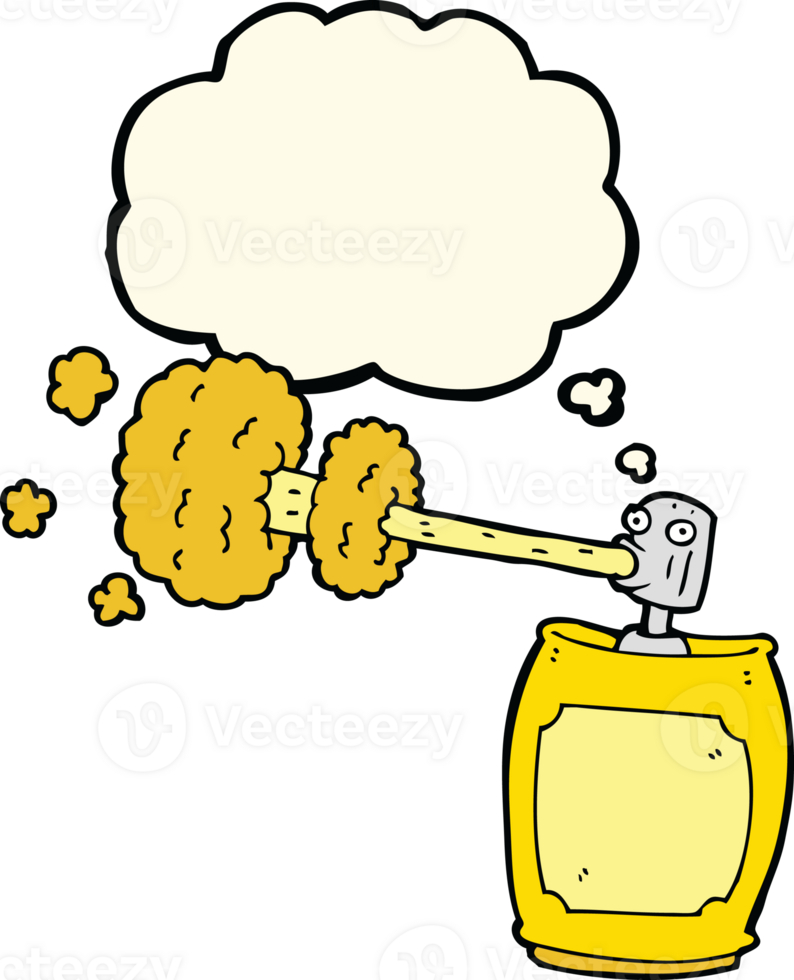 cartoon spray can with thought bubble png
