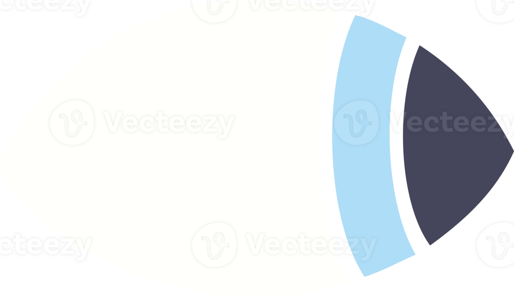 flat color retro cartoon eye looking to one side png