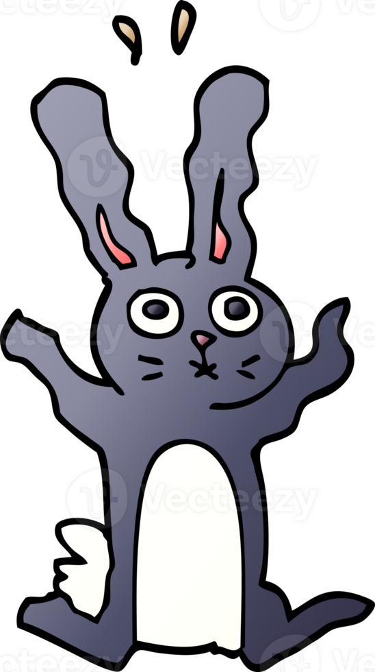 cartoon doodle excited rabbit png