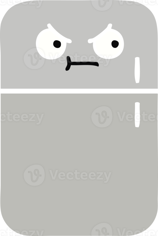 flat color retro cartoon fridge prozer png