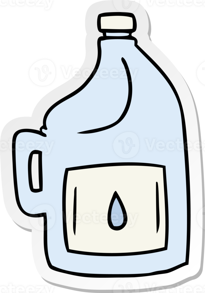 sticker cartoon doodle of a large drinking bottle png