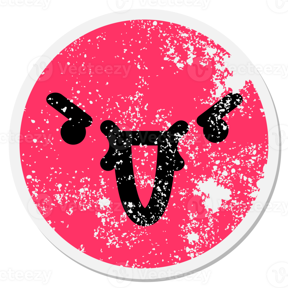 evil mean face circular sticker png