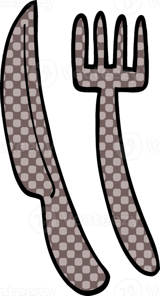 cartoon doodle knife and fork png