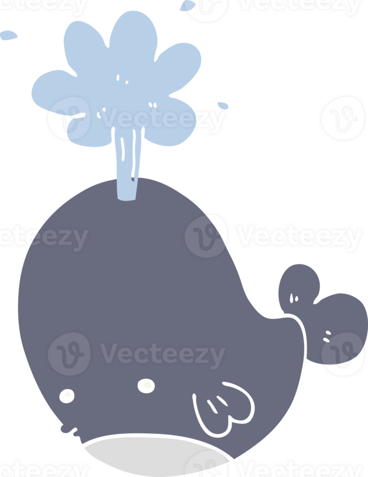 flat color style cartoon spouting whale png