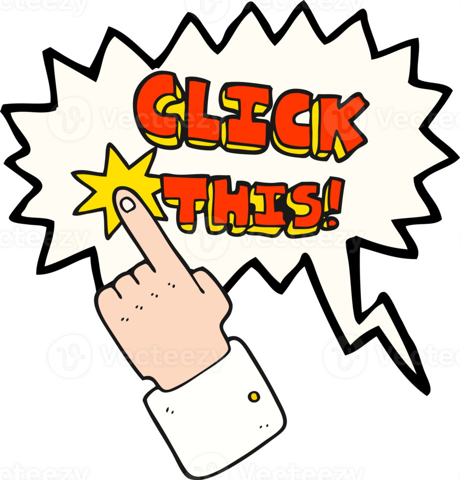 speech bubble cartoon click this symbol with hand png
