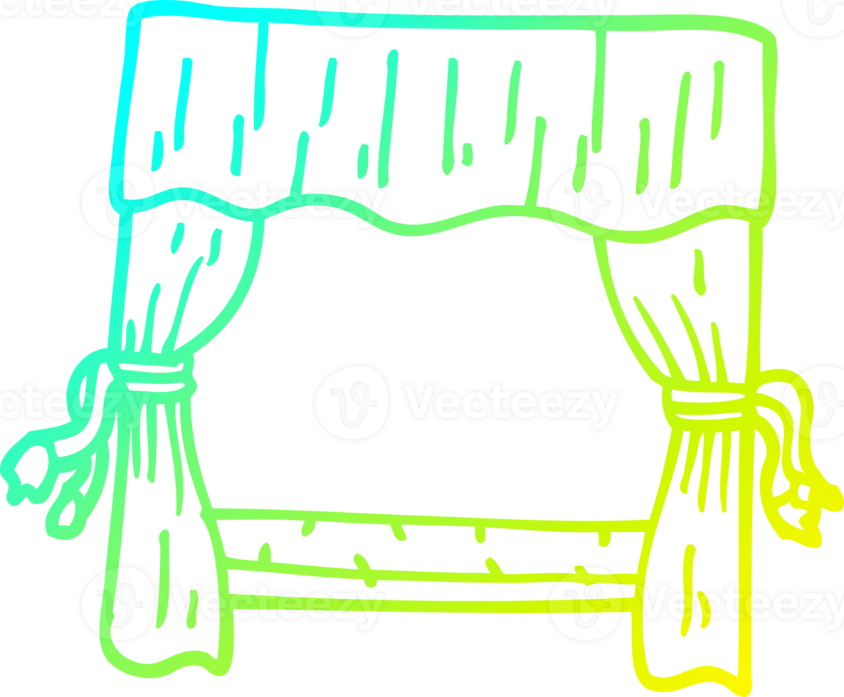koude gradiënt lijntekening cartoon raam met gordijnen png