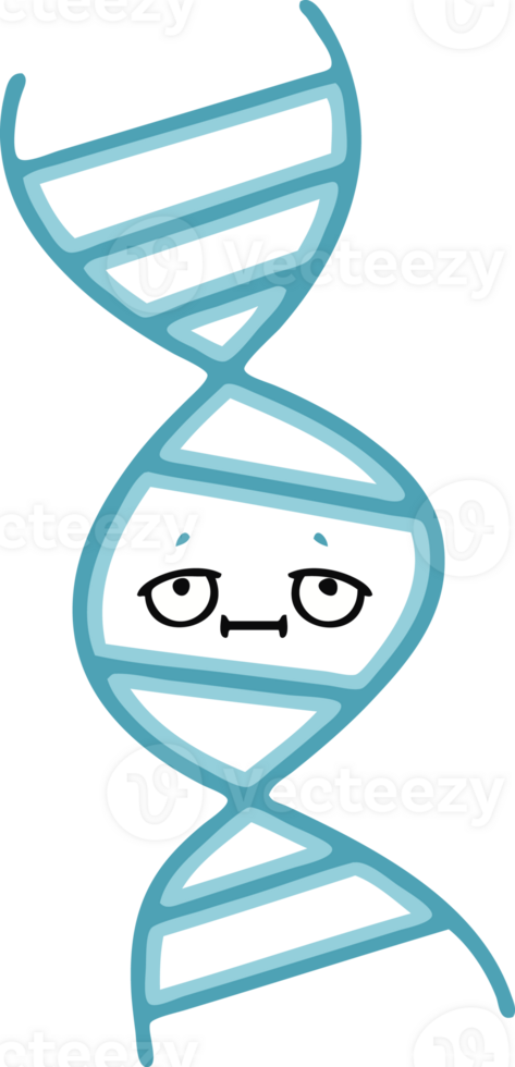 flat color retro cartoon DNA strand png