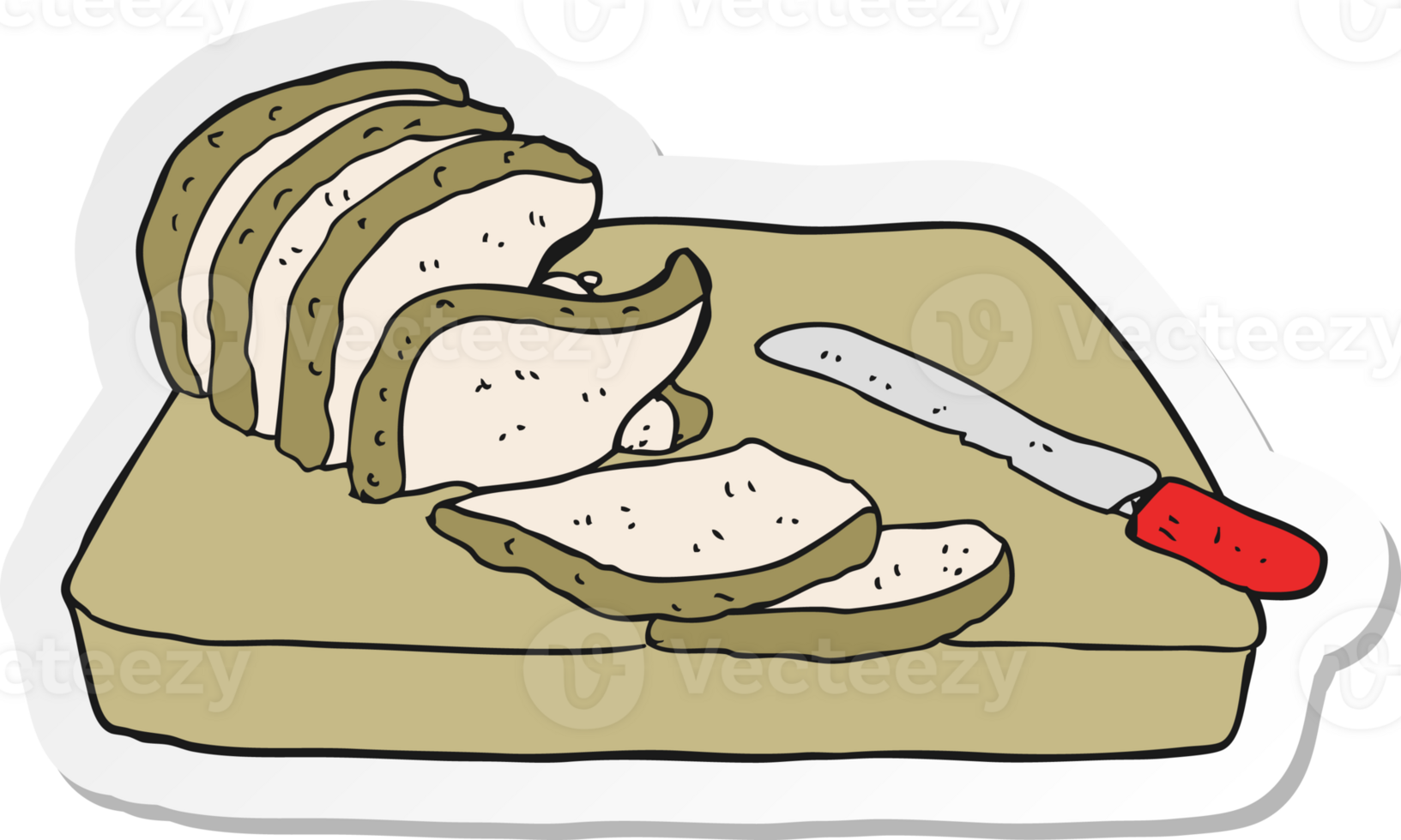sticker of a cartoon sliced bread png
