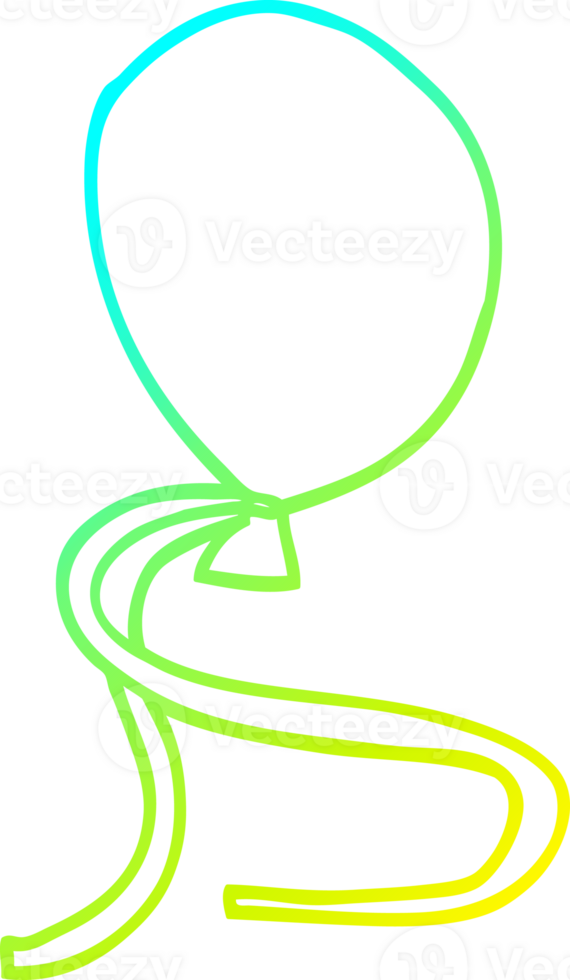 globo de dibujos animados de dibujo de línea de gradiente frío con cuerda png