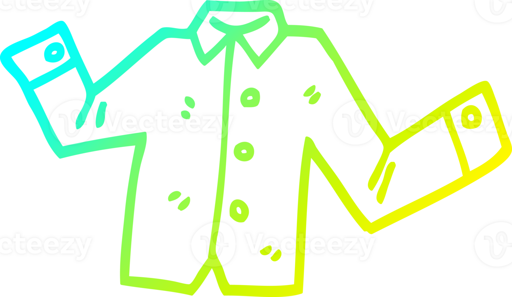 cold gradient line drawing cartoon casual shirt png