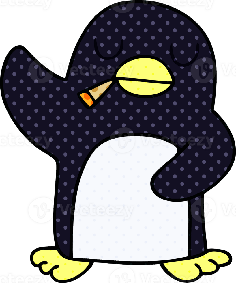 quirky comic book style cartoon penguin png