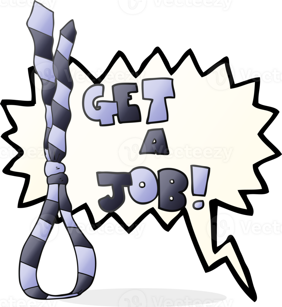 speech bubble cartoon get a job tie noose symbol png