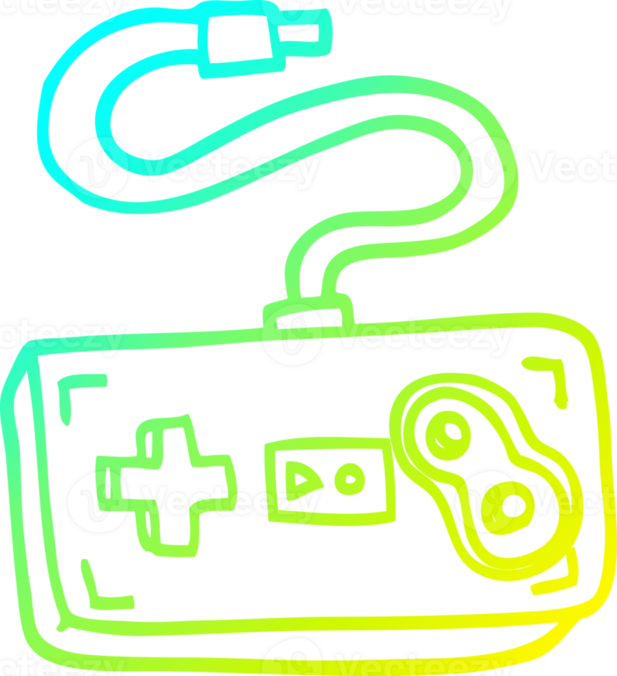 cold gradient line drawing of a cartoon game controller png
