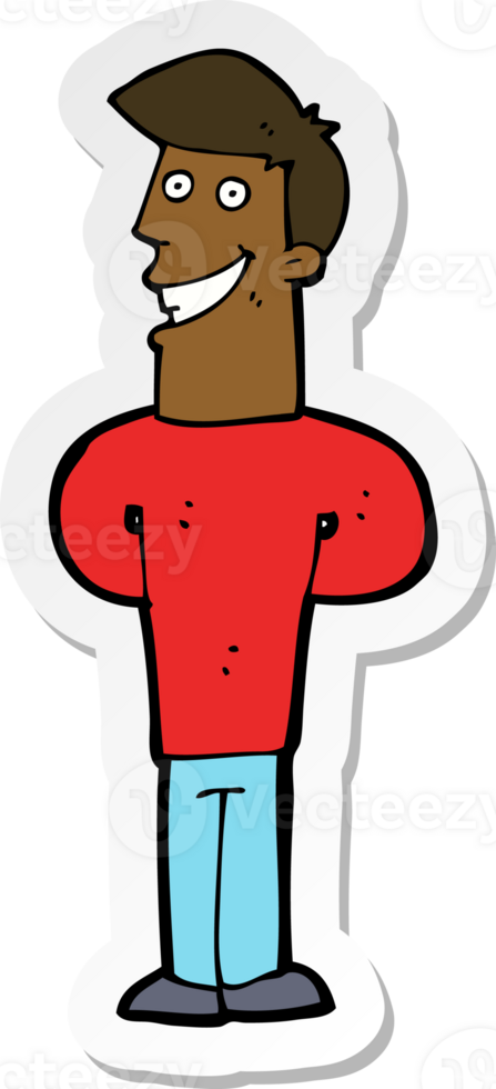 sticker of a cartoon grinning man png
