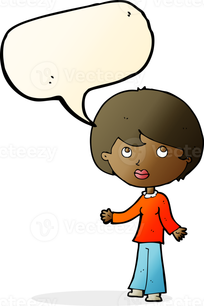 cartoon woman thinking with speech bubble png