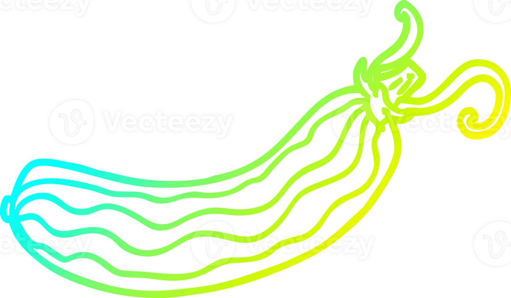 cold gradient line drawing cartoon cucumber png