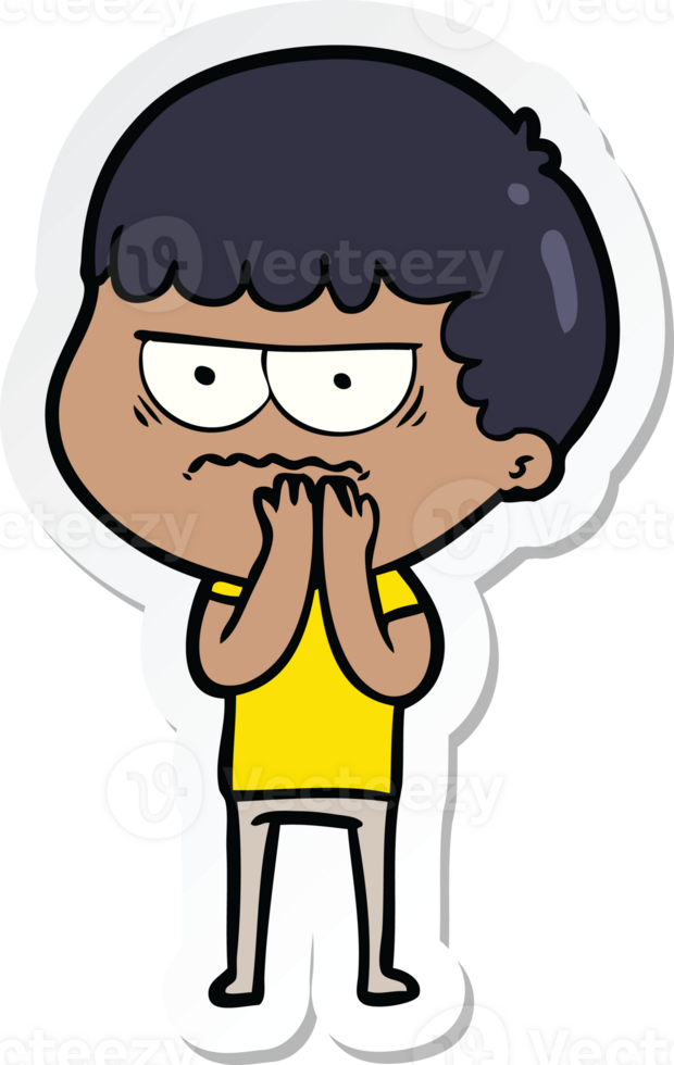 sticker of a cartoon annoyed man png
