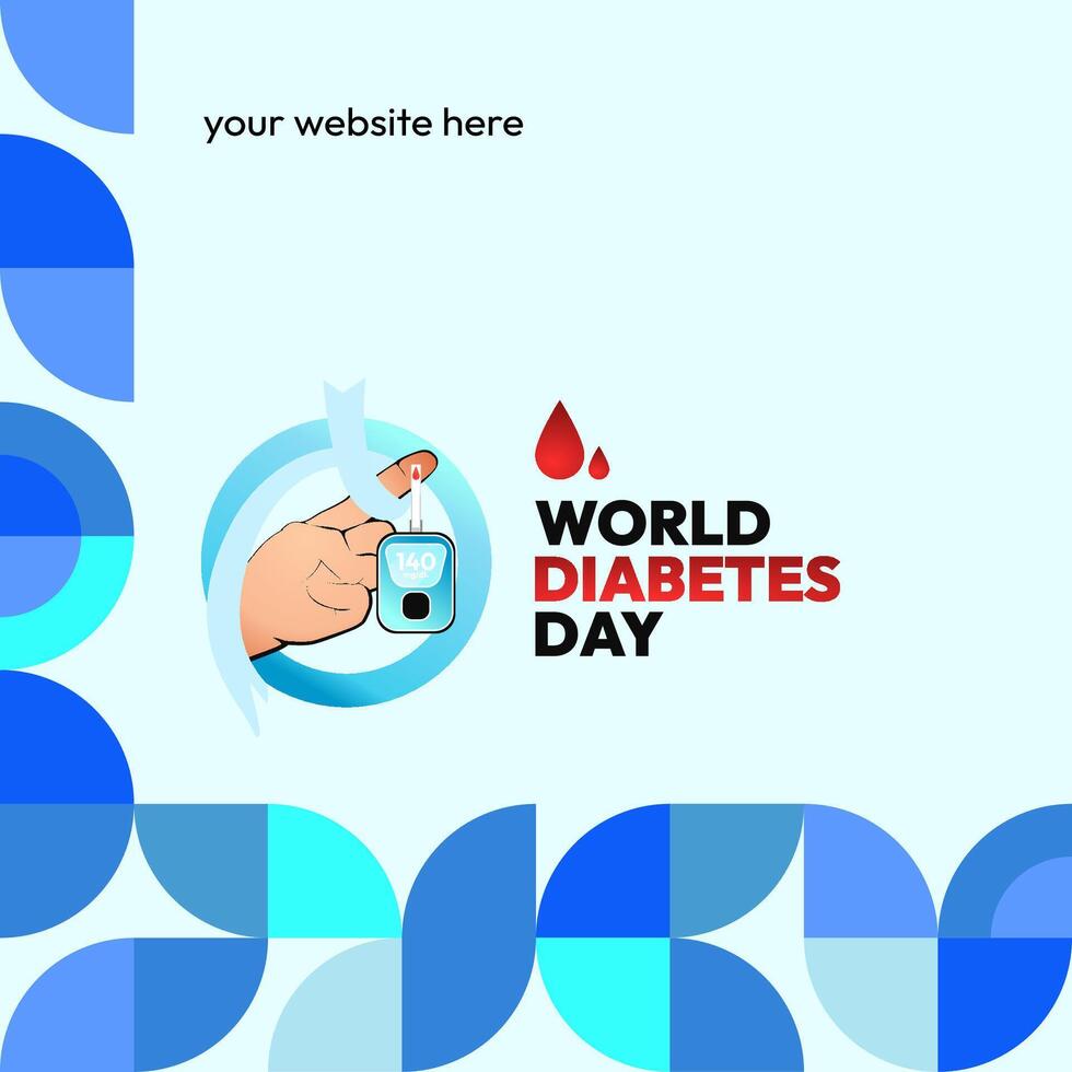 World Diabetes Day banner for awareness and concern. Geometric banner for International Diabetes Day. vector
