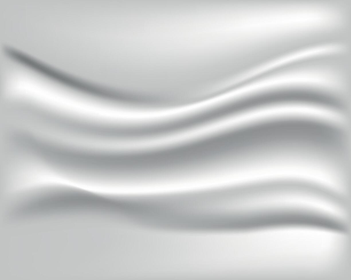 Abstract wavy fabric luxury texture, white silk fabric background with soft and smooth wave texture for banner background,  smooth satin cloth drapery and realistic 3d Illustration vector