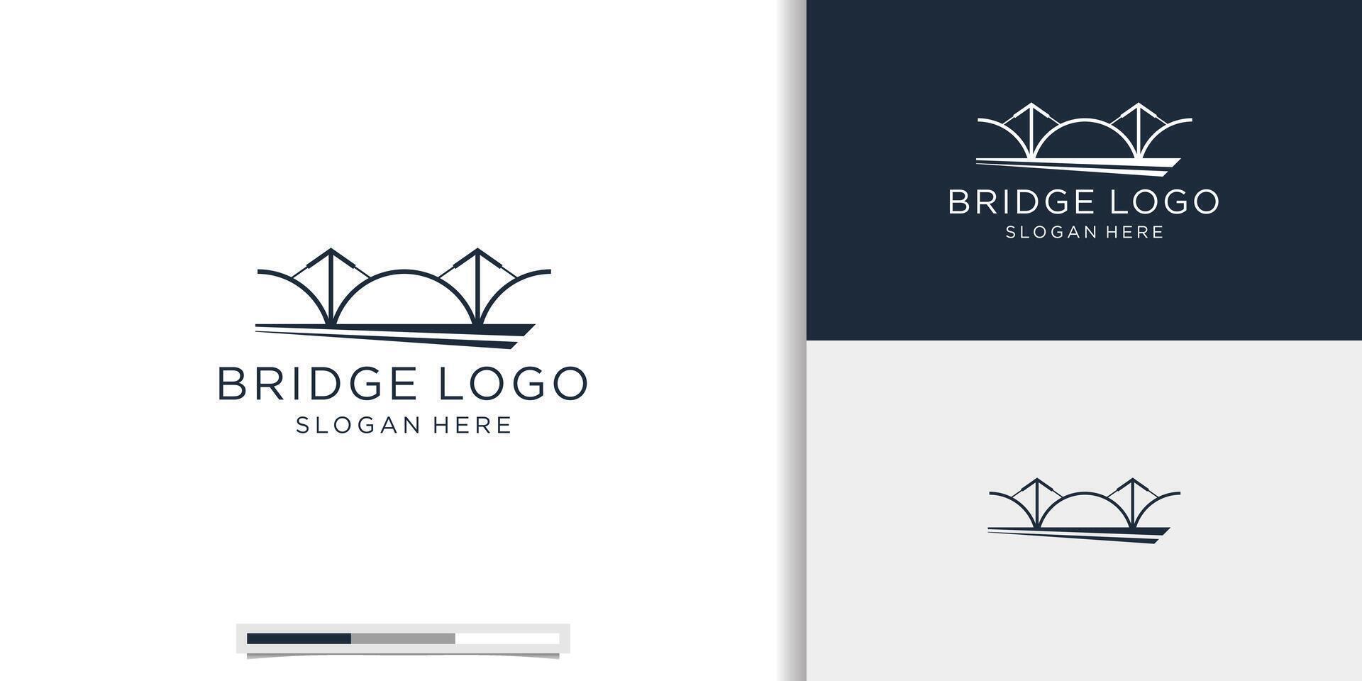 bridge logo vector icon illustration line outline monoline.