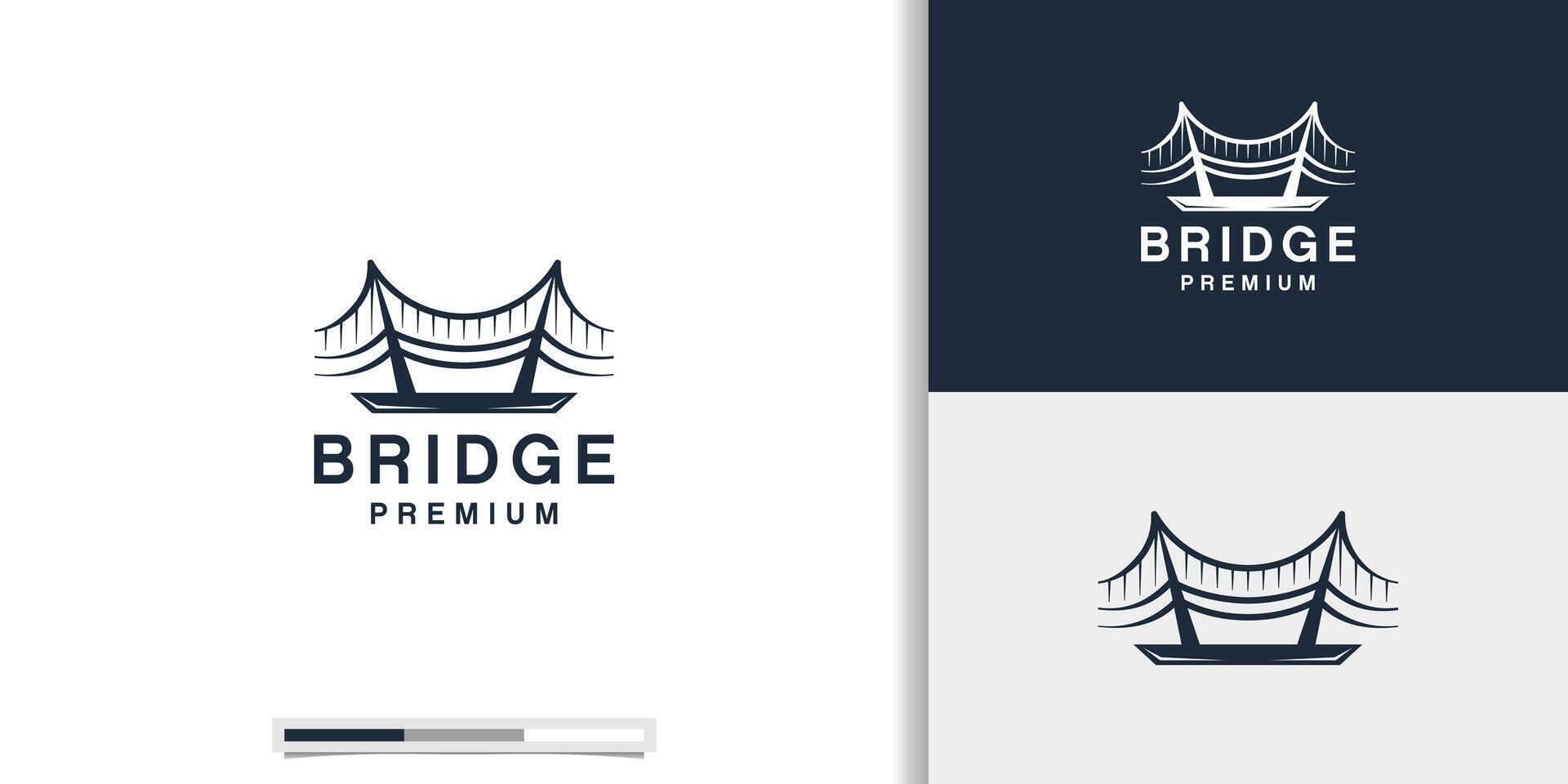 Creative abstract bridge logo design template inspiration. vector