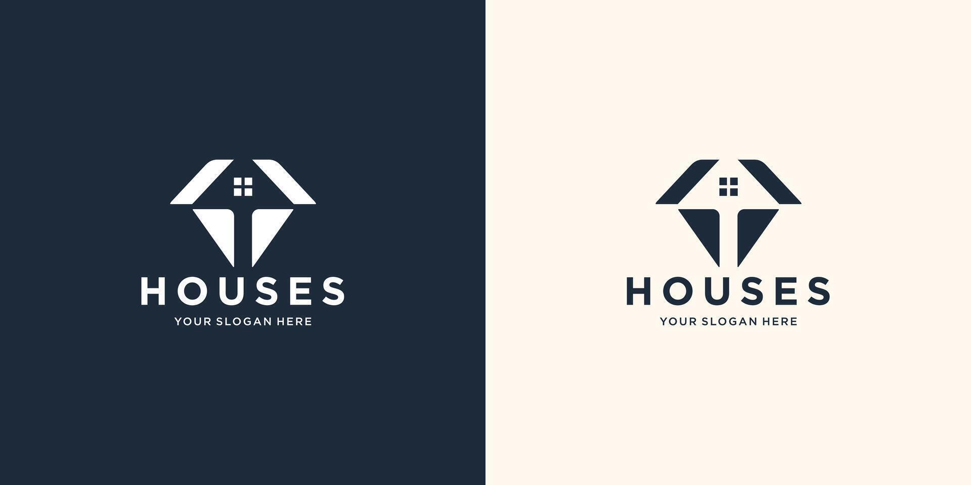 Luxury Abstract home logo design. House Symbol geomtric Linear Style isolated on Double Background. Usable for Real Estate, Construction, Architecture and Building Logos. Flat Vector Logo