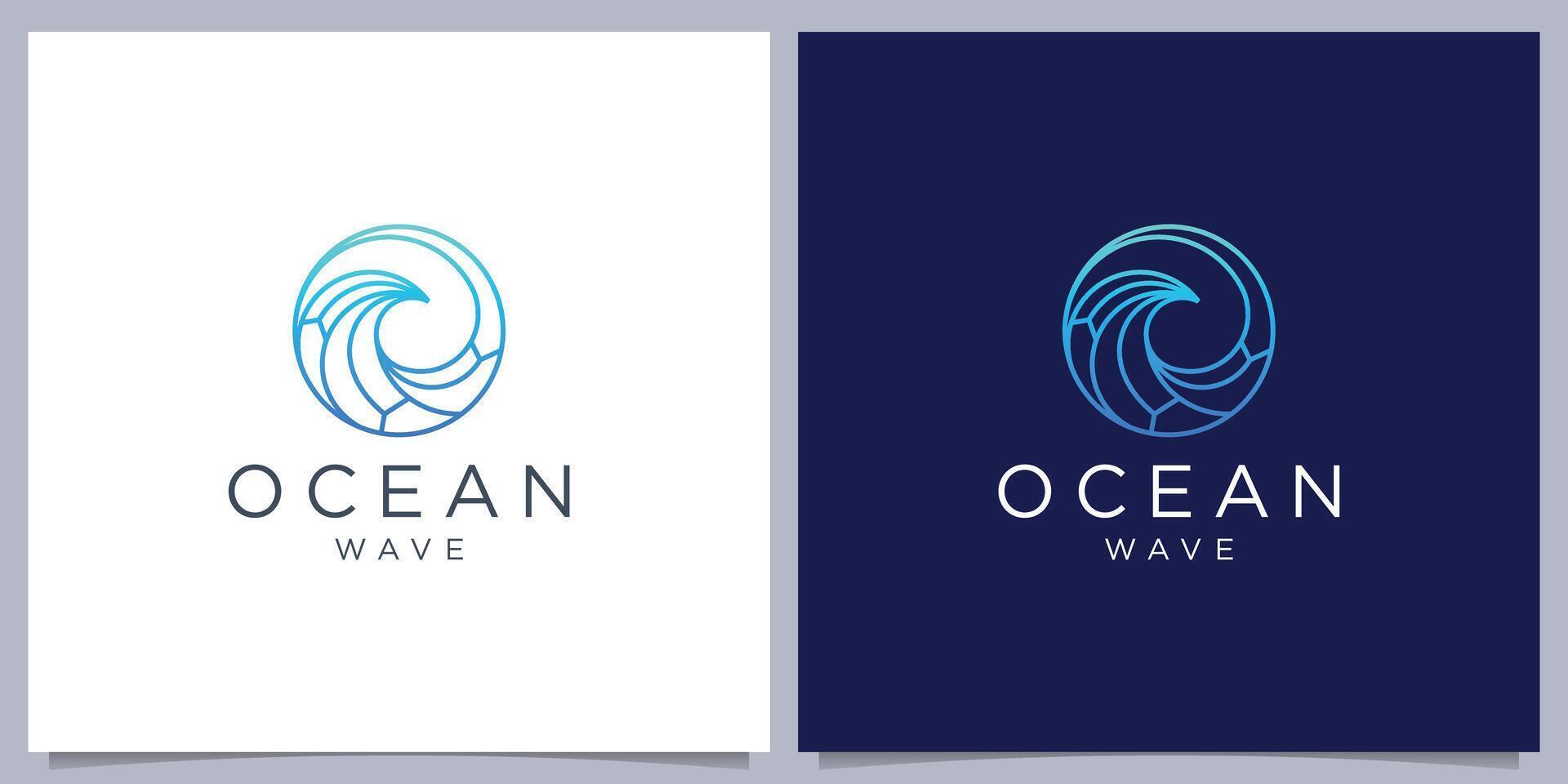 creative minimalist wave line logo inspiration with modern gradient color vector