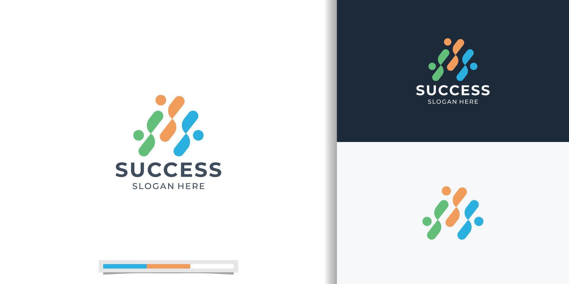 business success People Logo design, human good service icon symbol, analysis health abstract logo element vector