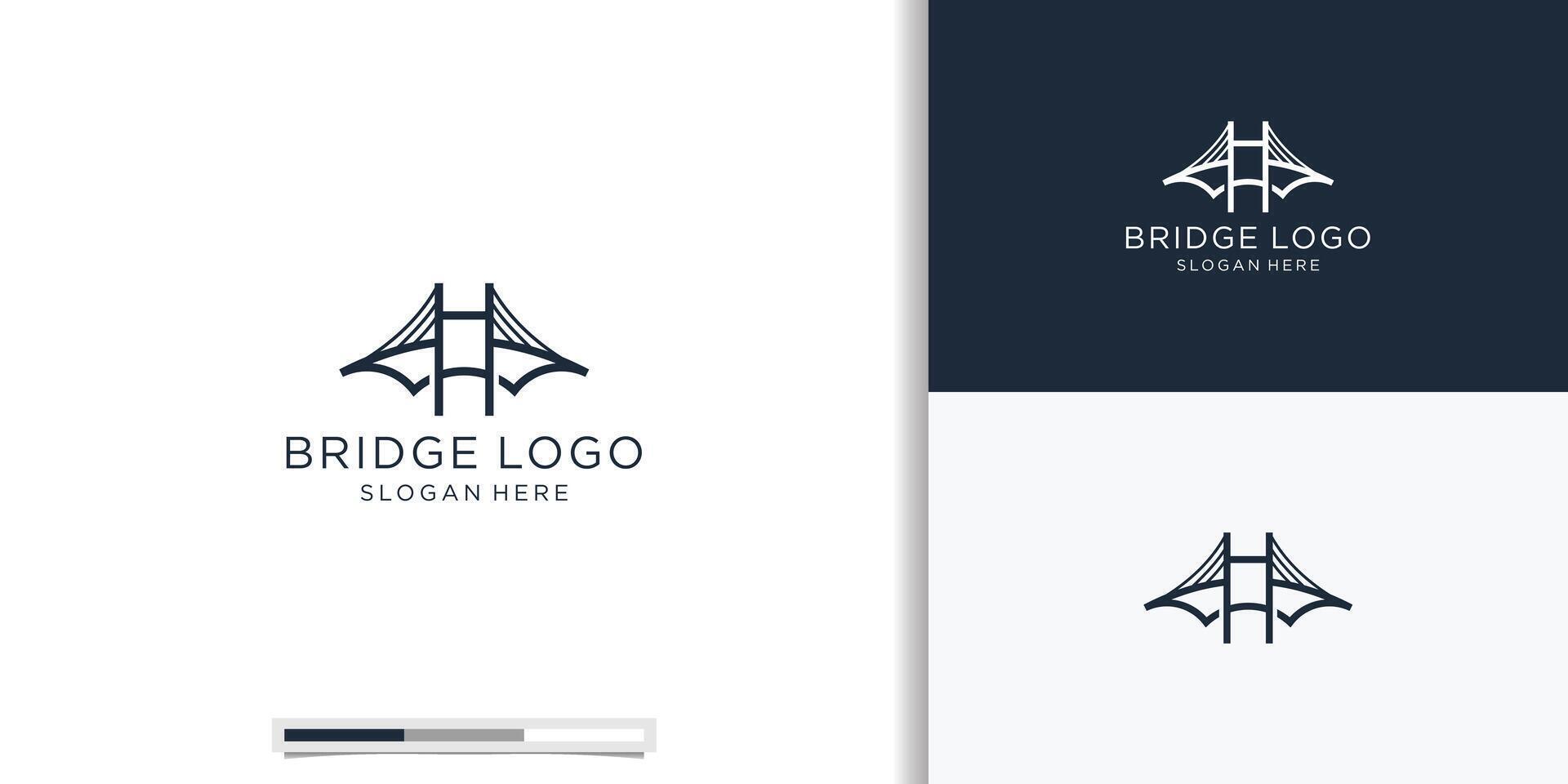 Bridge Lines Logo a minimal and simple logo of bridge shape. Bridge Lines Logo very elegant and stylish vector