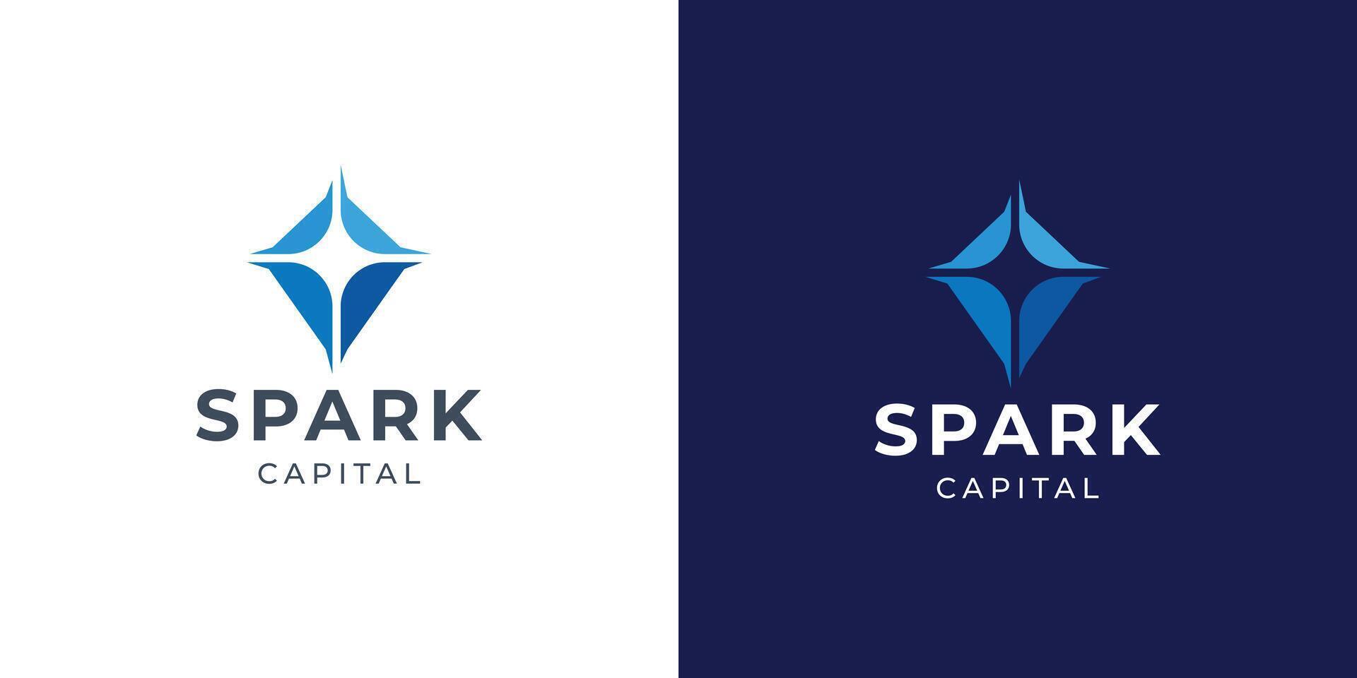 Spark logo design concept with business finance.Symbol business for company, identity, corporate. vector