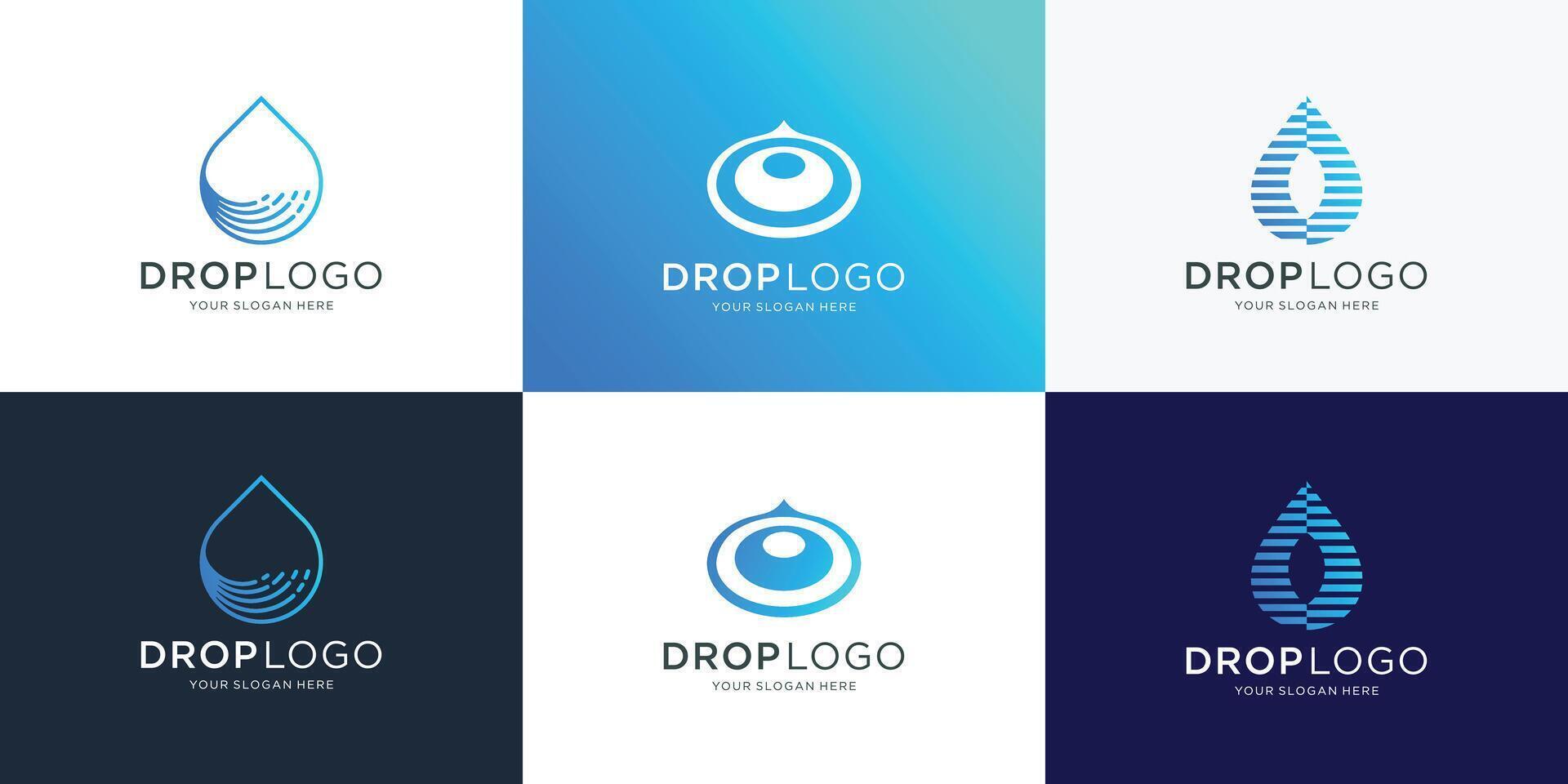 set of creative drop water logo design template inspirations. vector