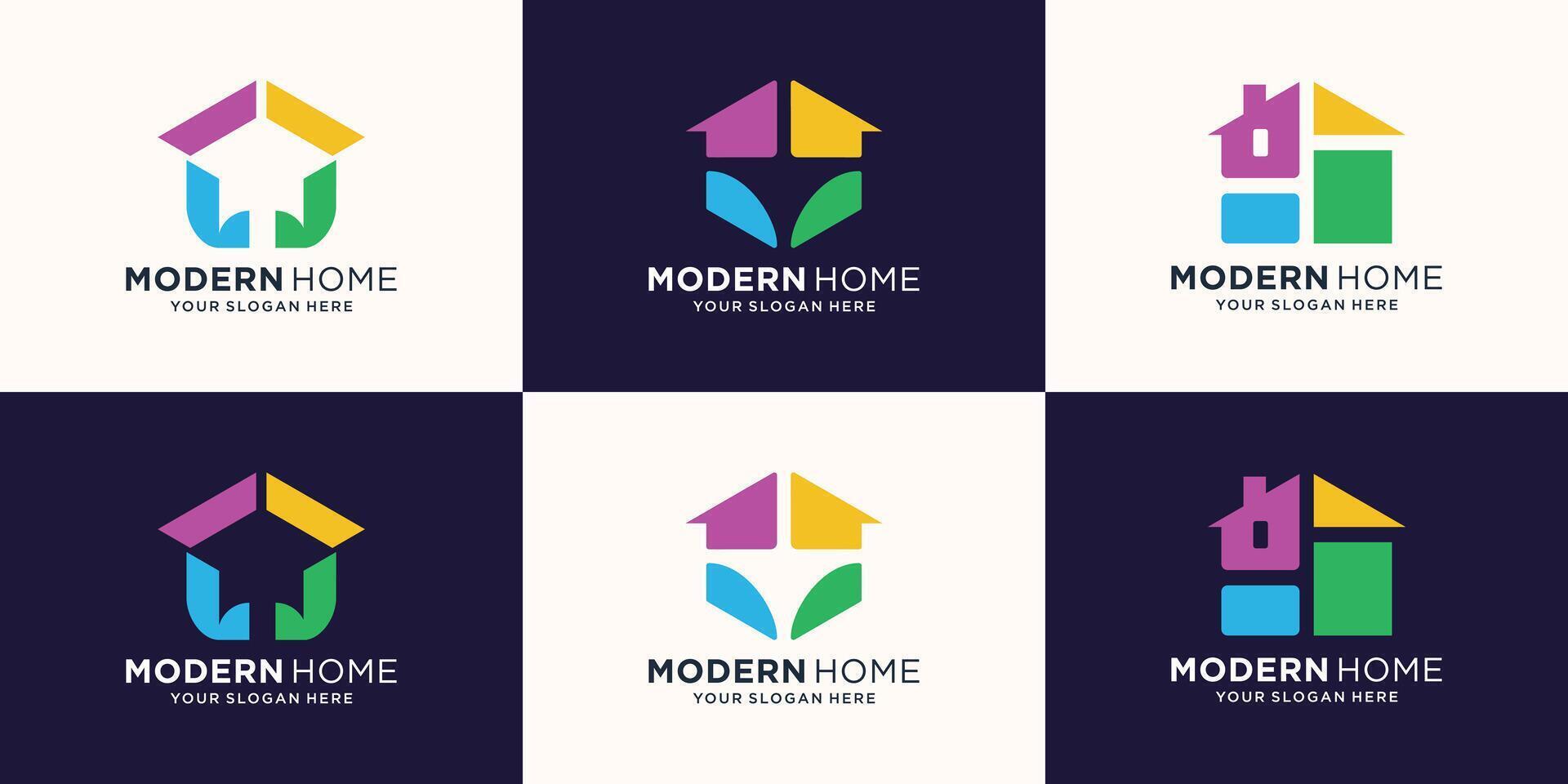 Abstract real estate modern logo icon vector design. Rent, sale of real estate vector logo, House cleaning, home security, real estate building logo concept.