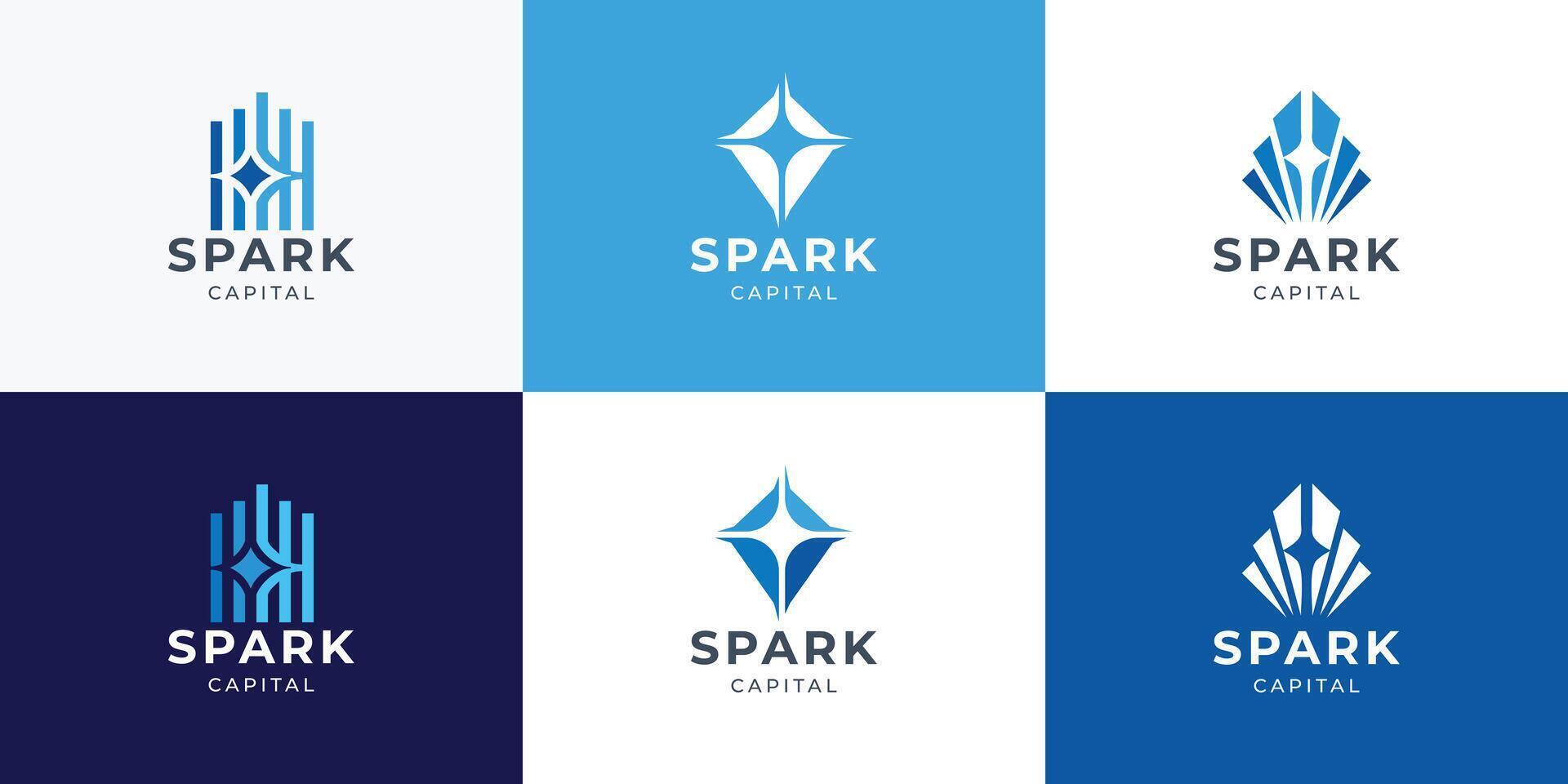 Set of Corporate or agency business finance logo combine with spark vector collection inspiration.